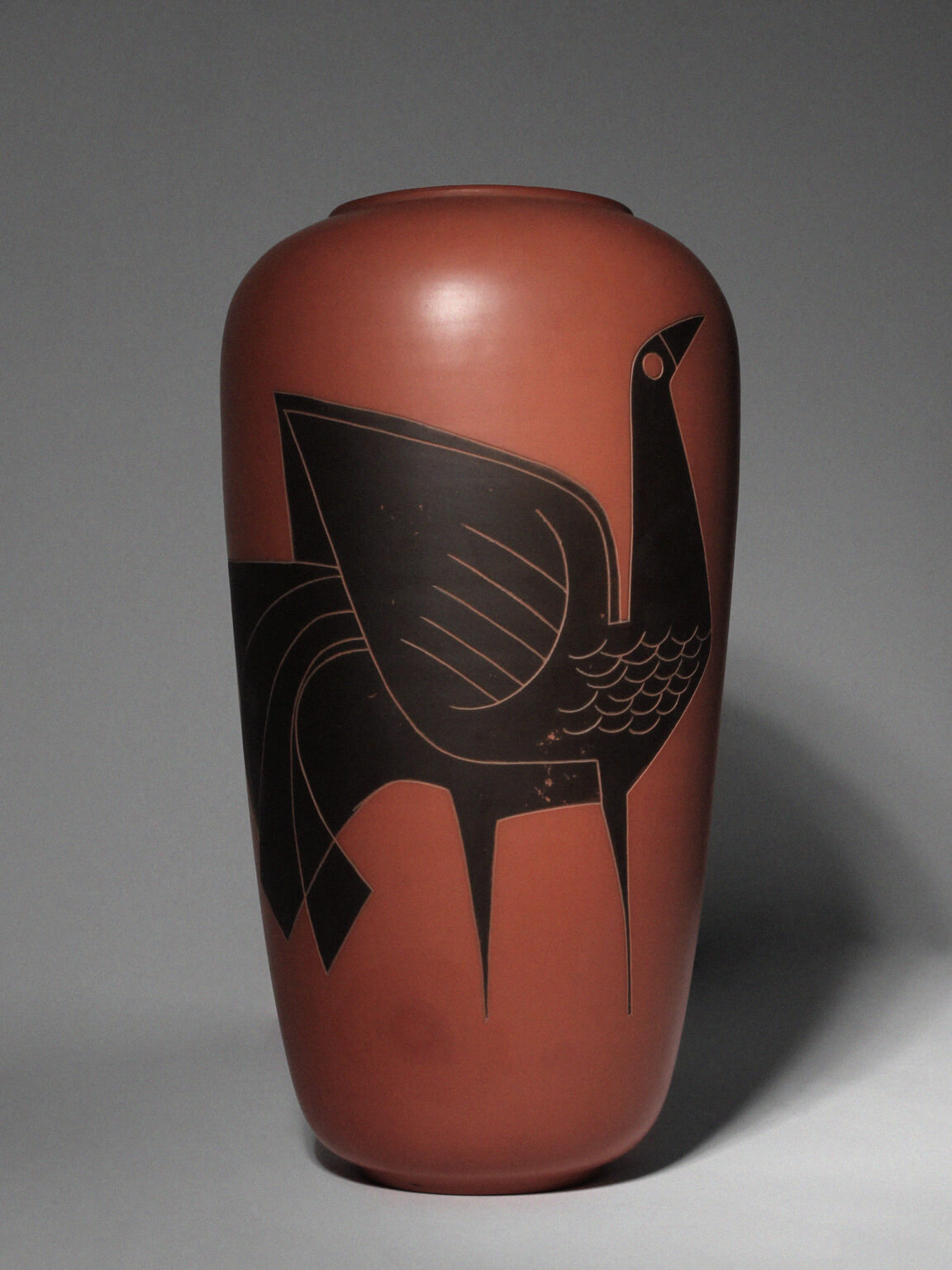 Joep Thissen Large Sgraffito Terracotta Ceramic Vase For Loré — side angle