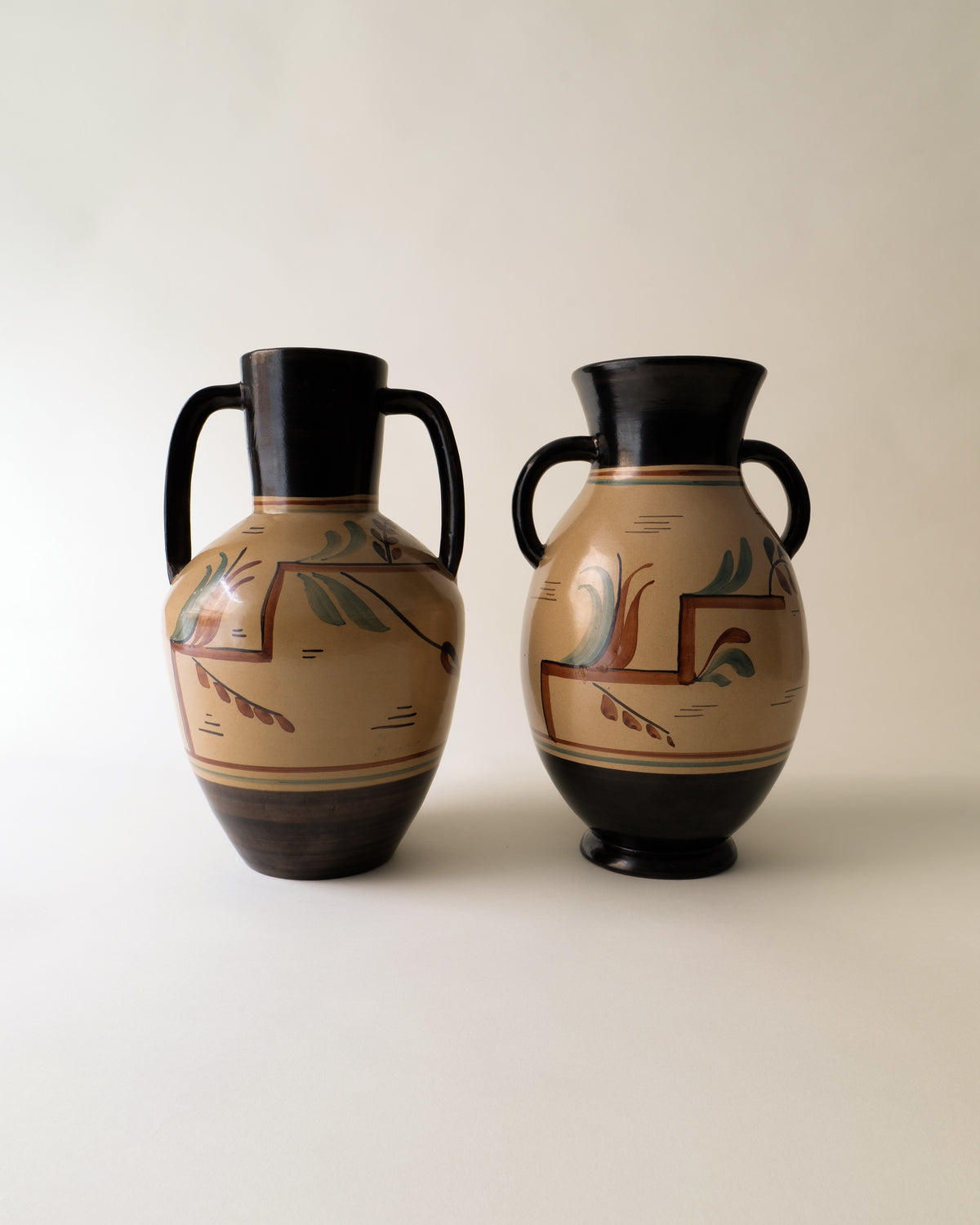 Nittsjö ceramic amphora vases by Eric Mornils, 1930s pair
