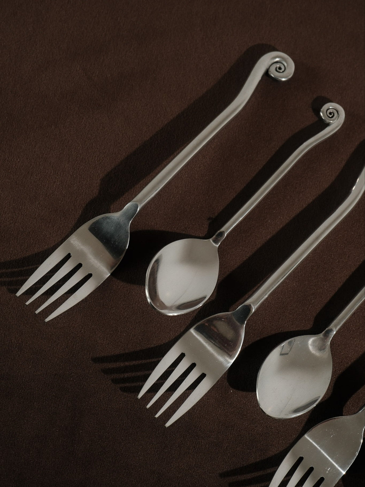 12-Piece Inox Cutlery Set with Spiral Handles — lifestyle setting