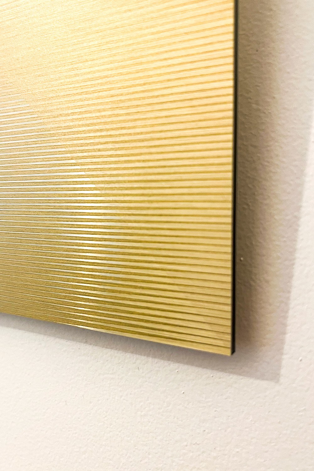 Brushed gold aluminum surface detail, OSMOSE sculpture by Paul Gallaud