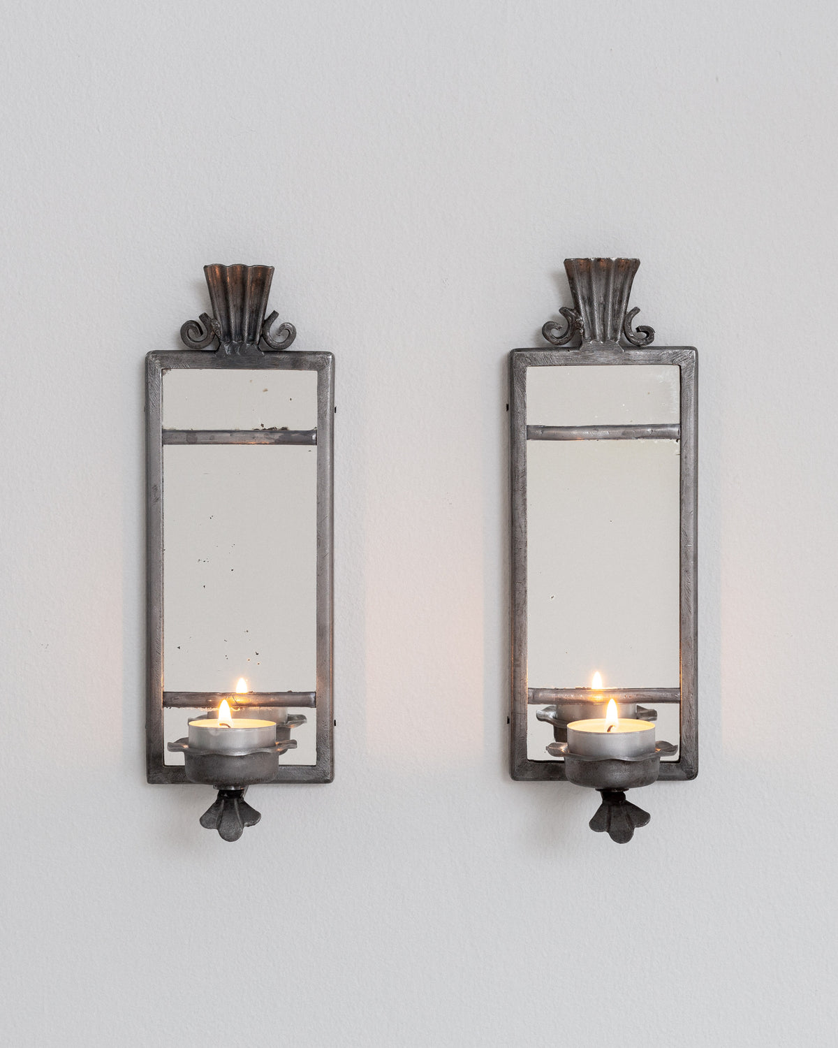 Pair of Art Deco Pewter Candle Sconces by Böhlmarks, Sweden, 1930s by Spigel | The Oblist — pewter finish, vintage design