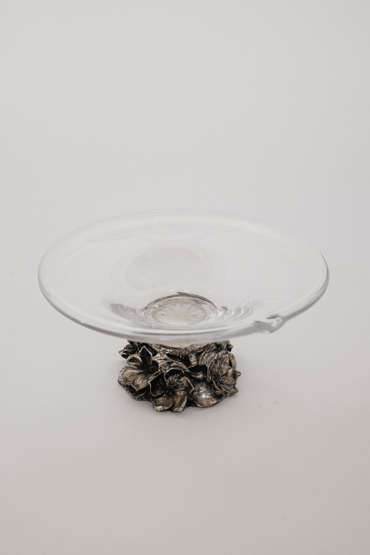Glass Murano Dish on Metal Base  — lifestyle setting