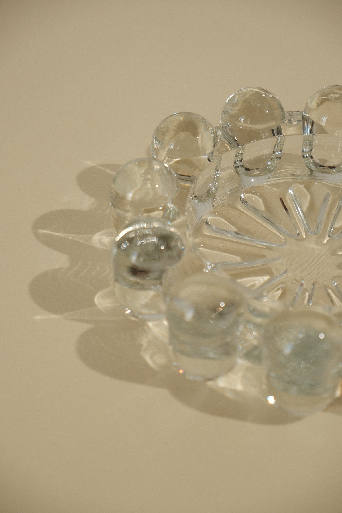 Heavy Clear Glass Candleholder — detail view