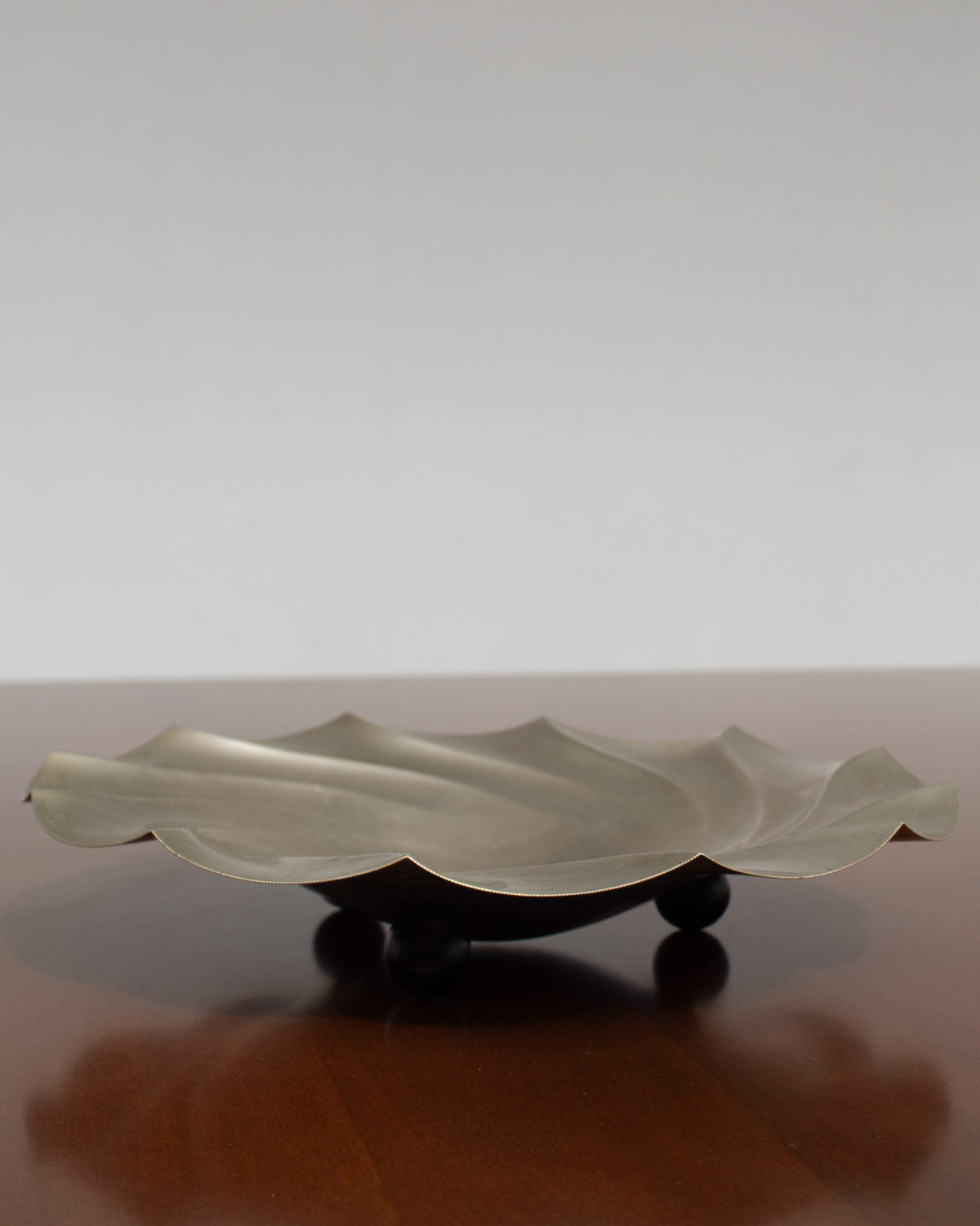 Art Deco Silver Plate Tray – Sculptural Serving Piece — detail view