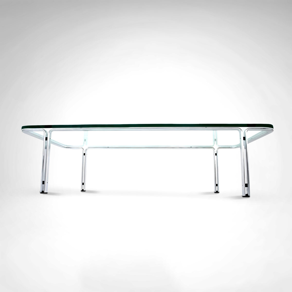 T112 Steel and Glass Coffee Table by Horst Brüning for Kill International, 1970s — side angle