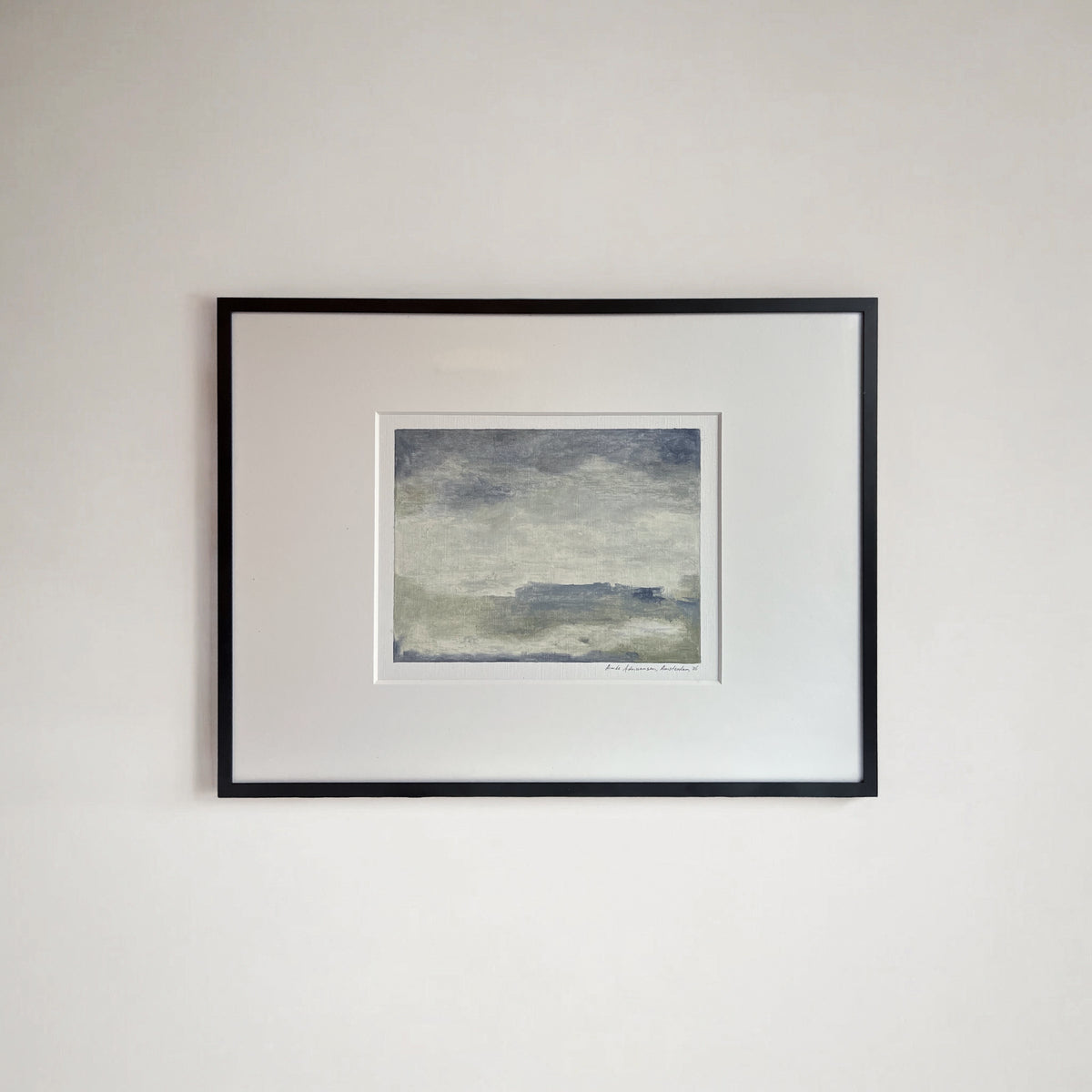 Oil Painting on Paper - 27, (2026) — close-up of framed artwork on wall