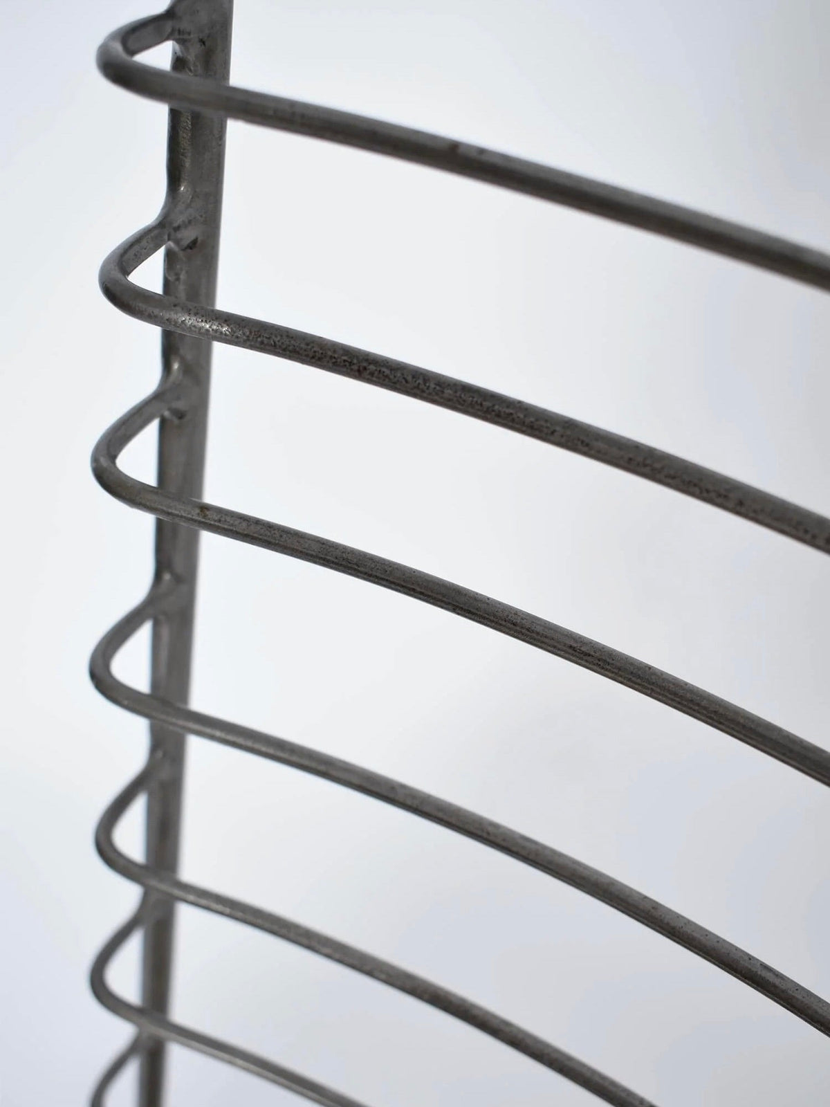 Pair of Iron And Straw Chairs, 1980s — close-up of iron frame details