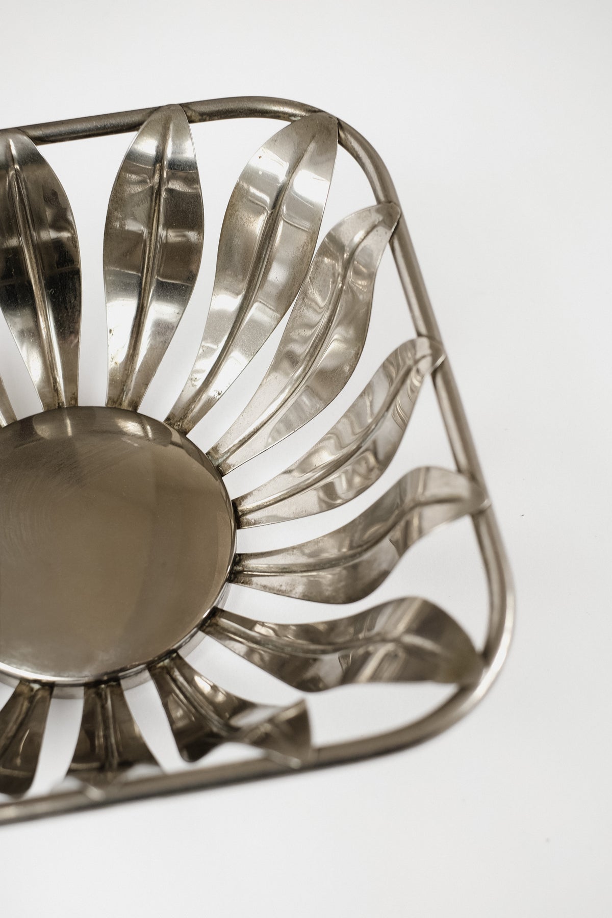 Silver Plated Flower-Shaped  Bowl — close-up