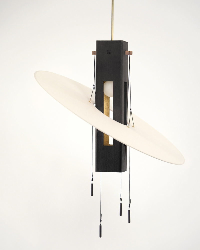 Nova Pendant Light - Black terracotta & Gold. by Maison Cédrat | The Oblist