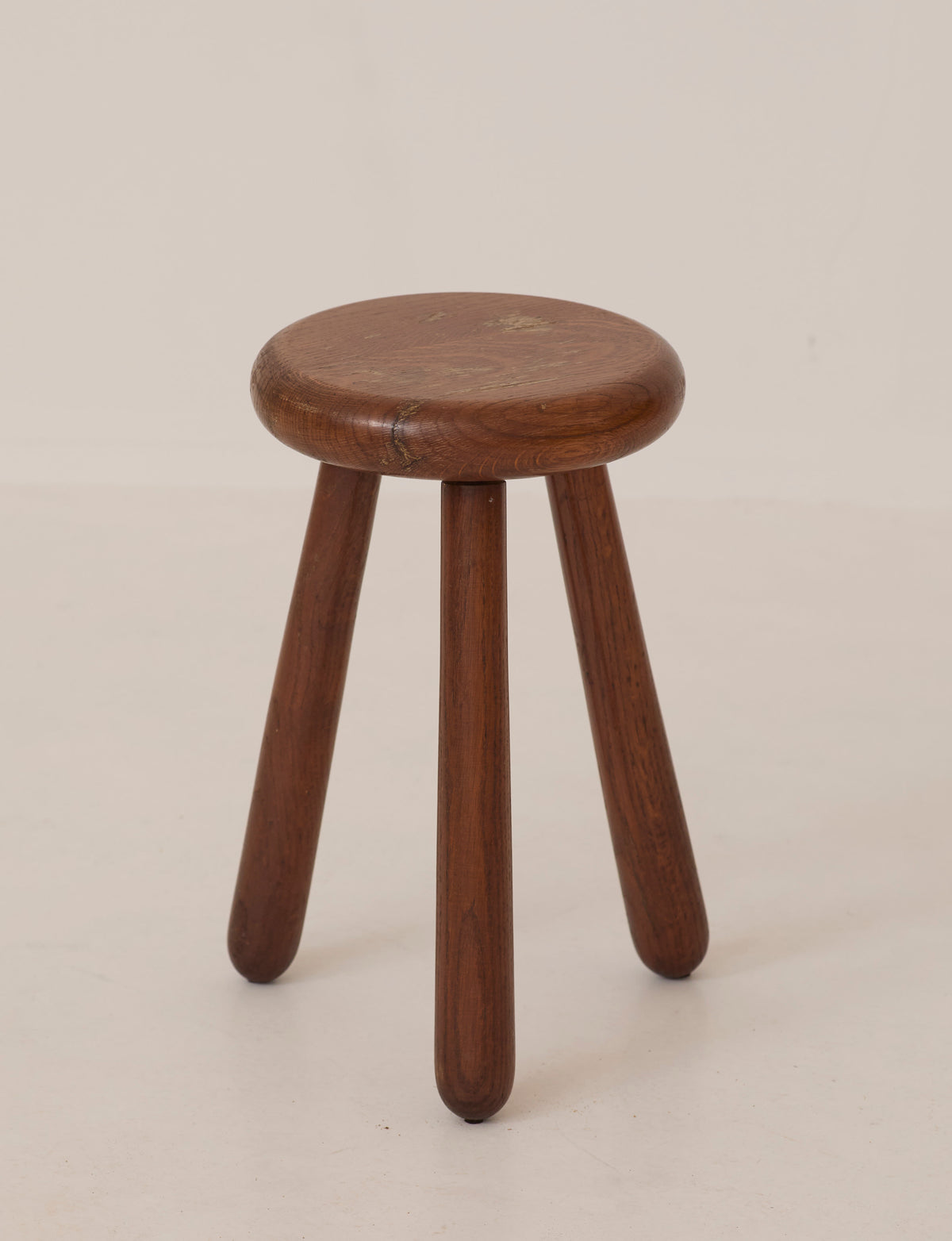 Brutalist Tripod Stool Handcrafted in Solid Oak Wood C. 1960 by DIG IN JAPAN | The Oblist — solid oak, vintage design