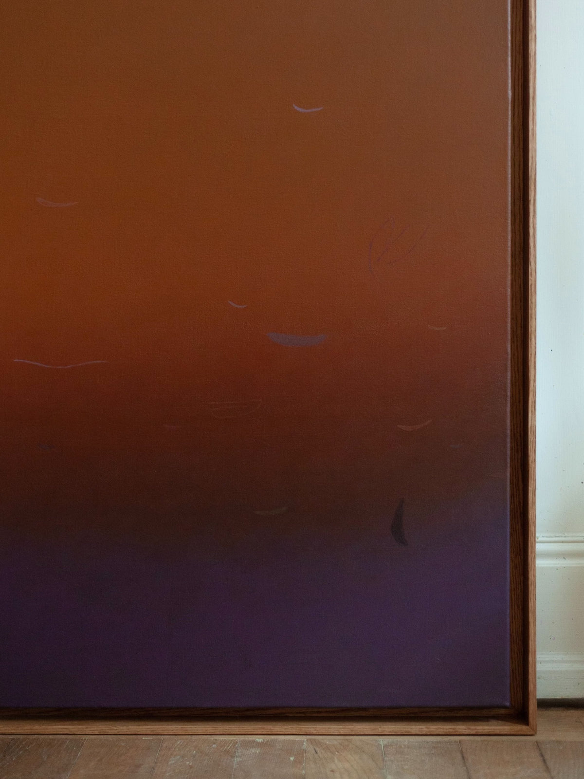Warm Still, 2026 Painting — close-up of wooden frame detail