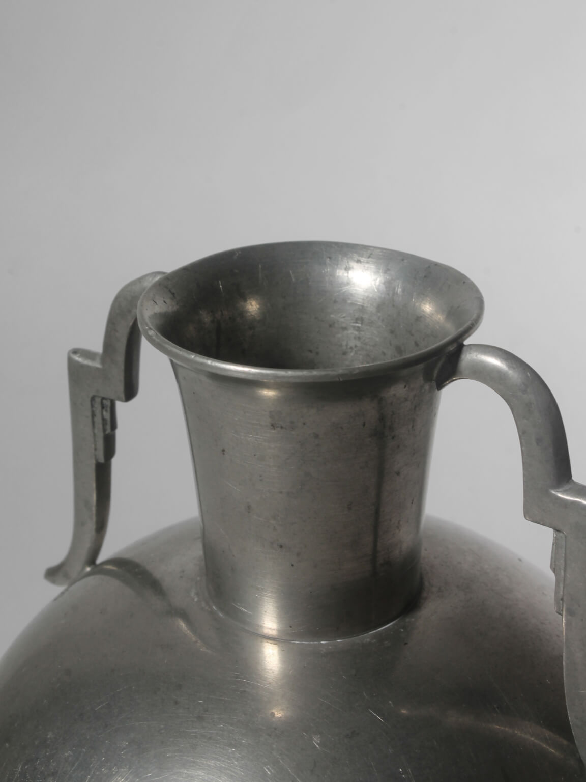 J. L. Hultman Art Deco Pewter Vase for Svenskt Tenn, 1930s — side angle
