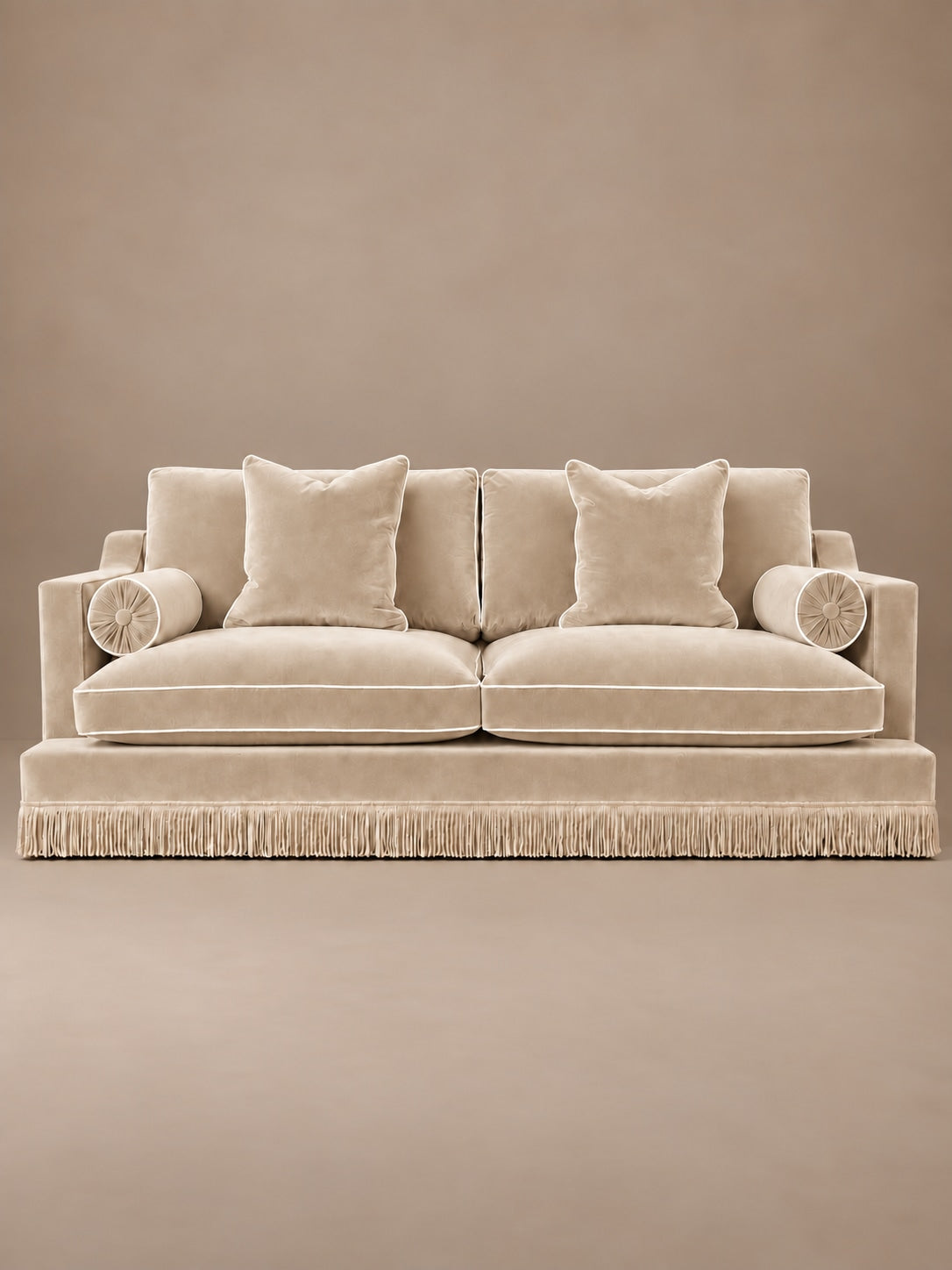 Orlando Sofa 230cm - Velvet Sangria & Cream Bullion Fringe by RIJD Interior — variant detail