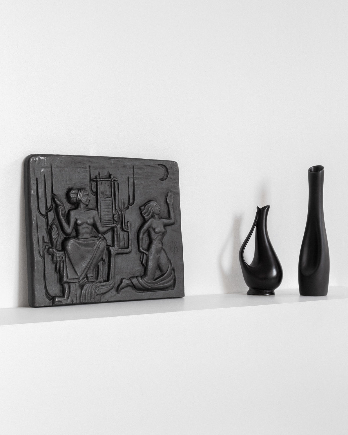 Cast iron wall relief depicting classical figures by Ulla Fogelklou-Skogh
