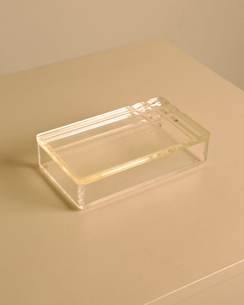 Italian rectangular box in patinated plexiglass, 1970s by Treaptyque | The Oblist