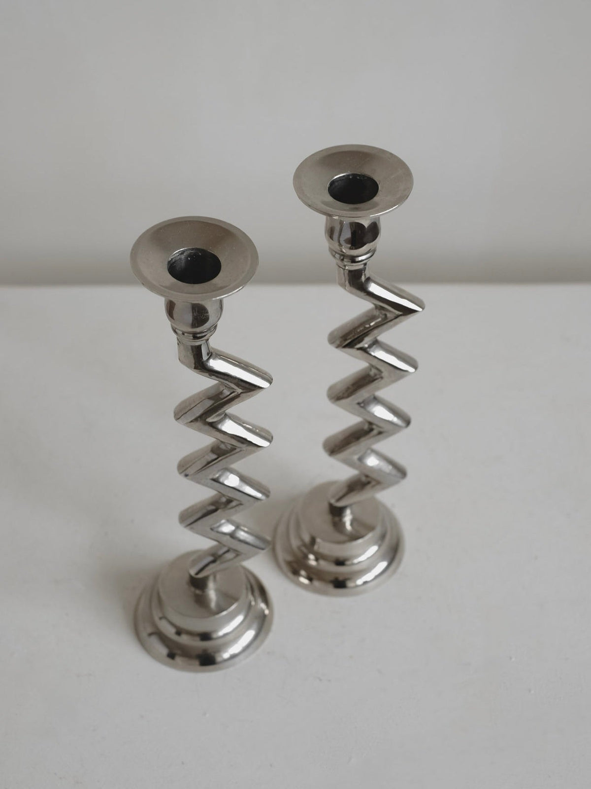 Set of Zigzag Candleholders — lifestyle setting