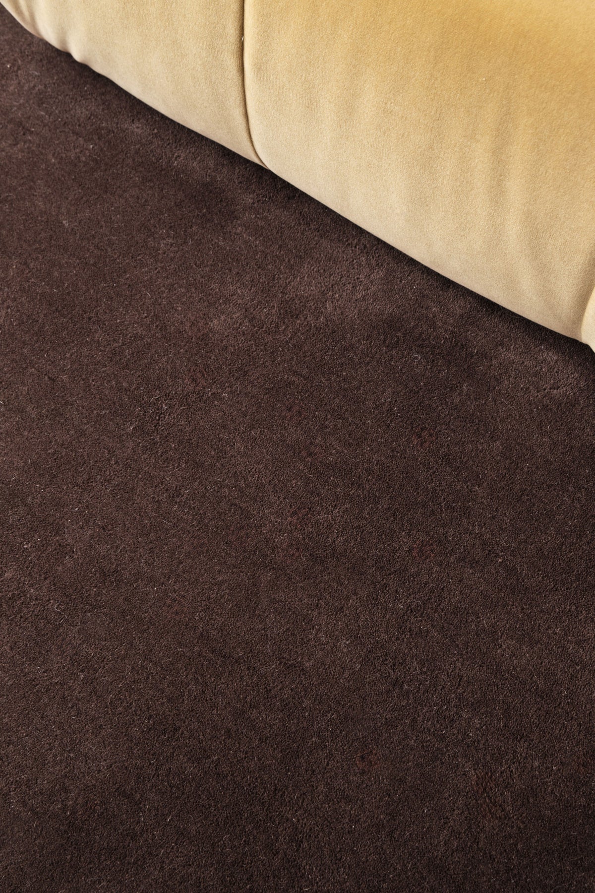 'Solid Wool' Handwoven Rug, Chicory Coffee — side angle