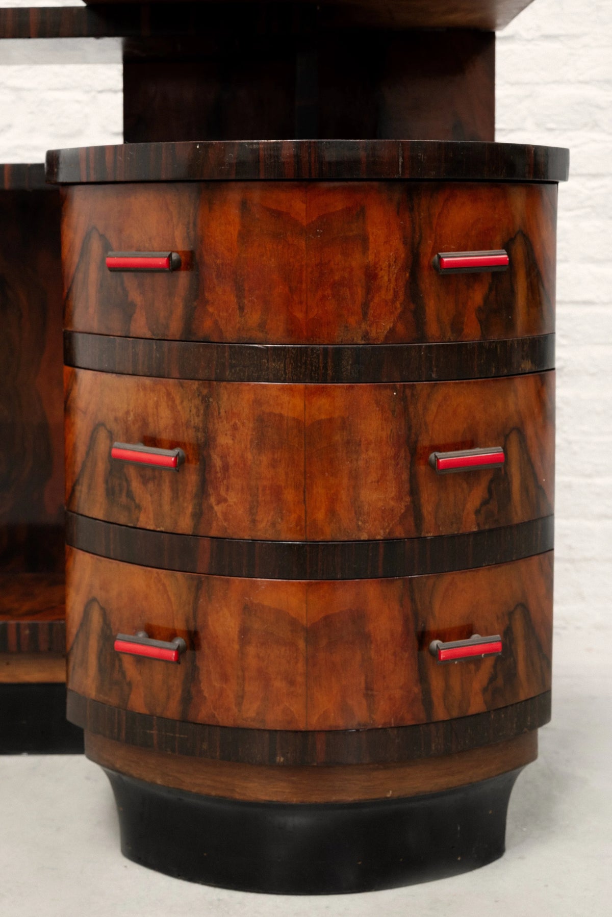 Italian Rationalist Walnut Sideboard with Red Bakelite Handles, circa 1930 — additional view