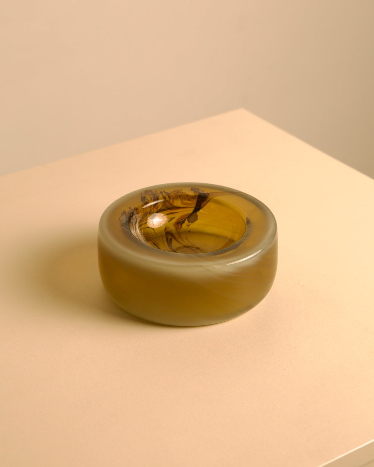 talian round amber Murano glass catch-all, 1980s by Treaptyque | The Oblist