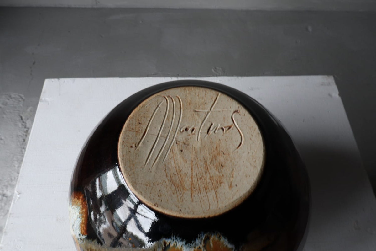 Leo Martens Studio Ceramic Ball Vase – Netherlands (1981-1985) — lifestyle setting