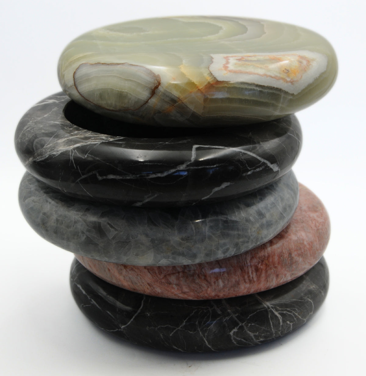 Olo Nighstand/ Sidetable made from Marble and Onyx — close-up