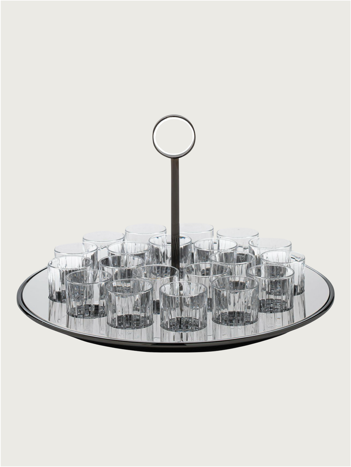 Round liquor serving set by zanetto | The Oblist — glass and stainless steel