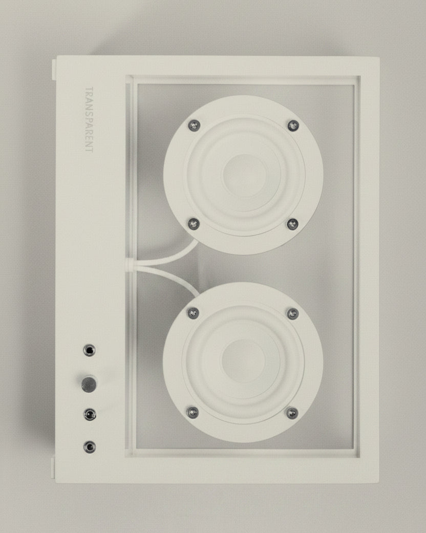Small Transparent Speaker White - Bluetooth by Transparent | The Oblist — transparent plastic design