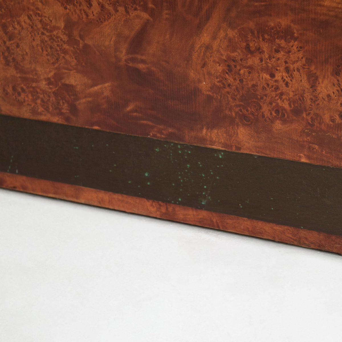 Vintage Burl Wood Cube Cabinet with Two Drawers — view 10