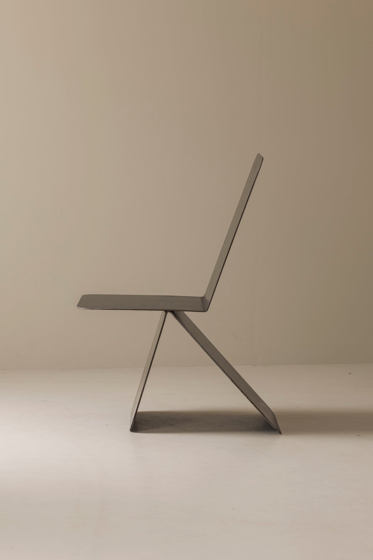 Prototype Modernist Architectural Side Chair, 1980s — side profile against neutral background