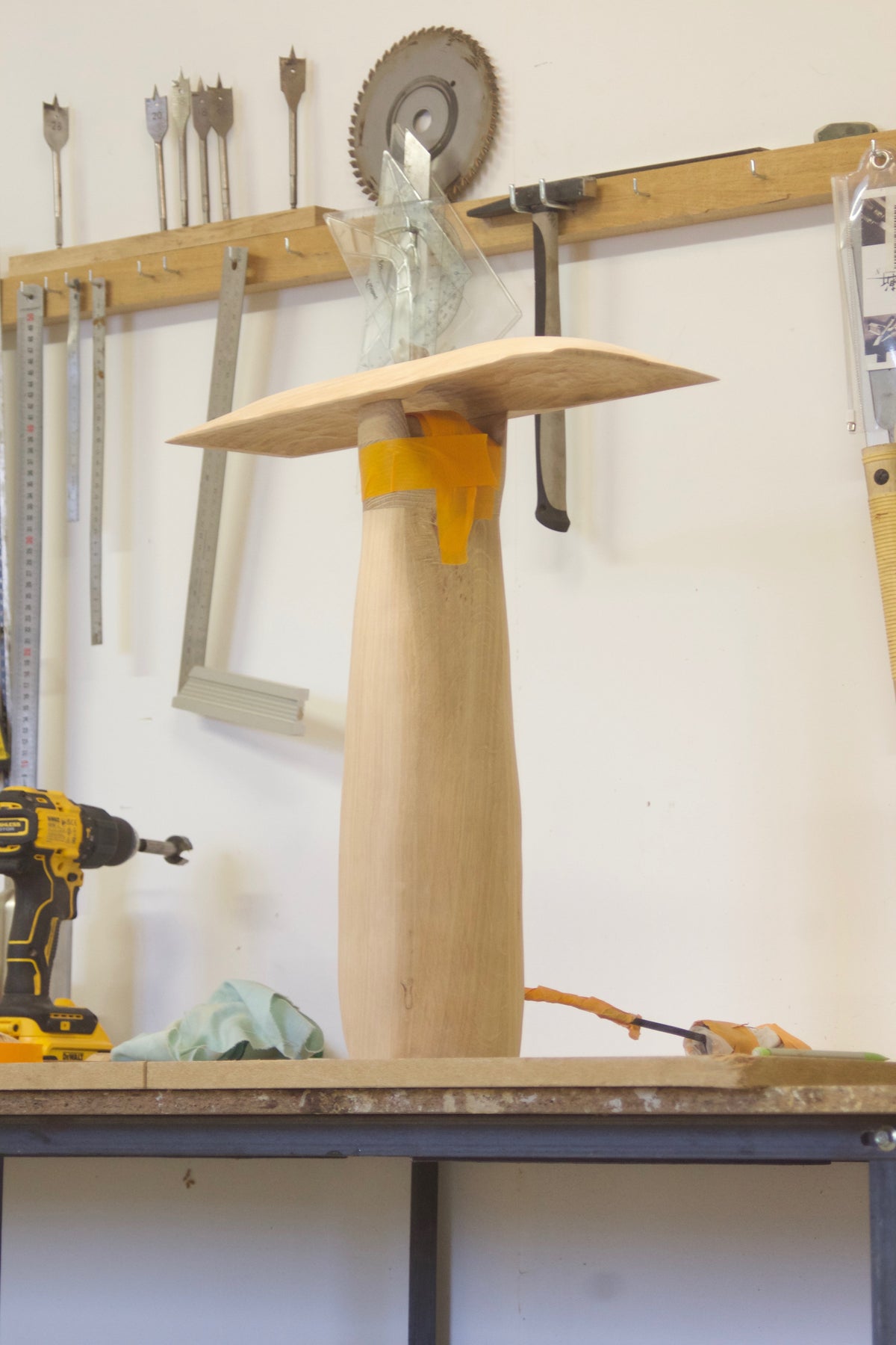 Punk Lamp, Oak/ Brass lamp — view 9