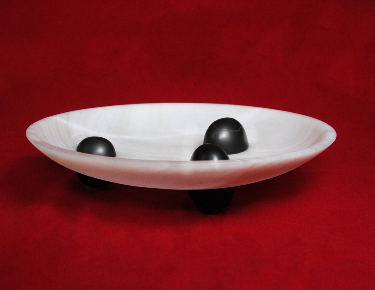 Uovo Bowl, in Stone and Onyx — close-up
