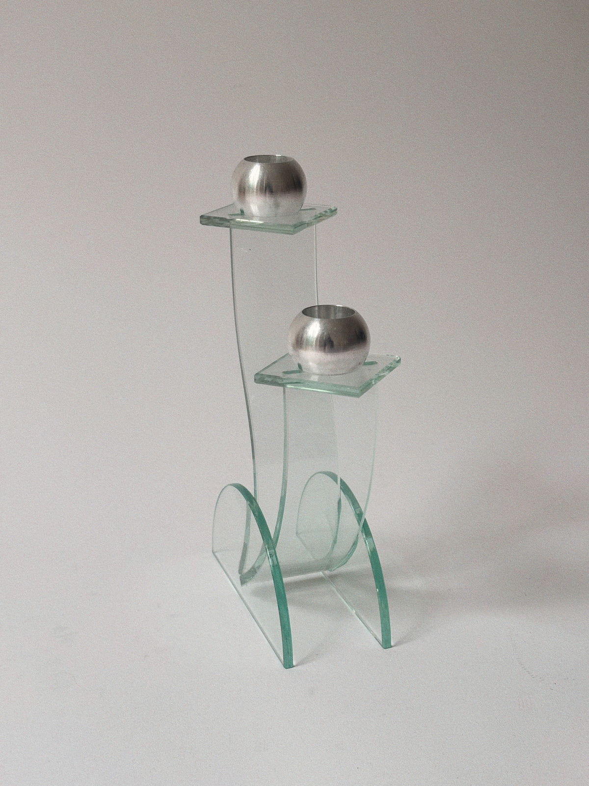 Postmodern Glass Candlestick, Germany — close-up