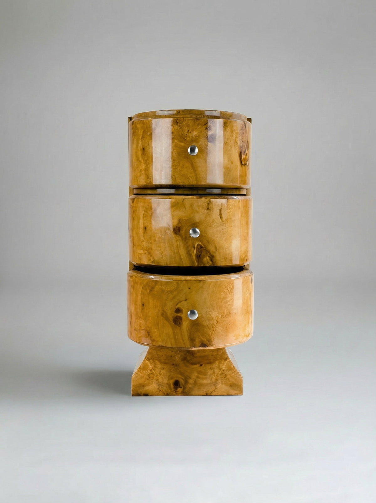 'Jumeaux Grand' Olive Burl Wood Side Table — side angle