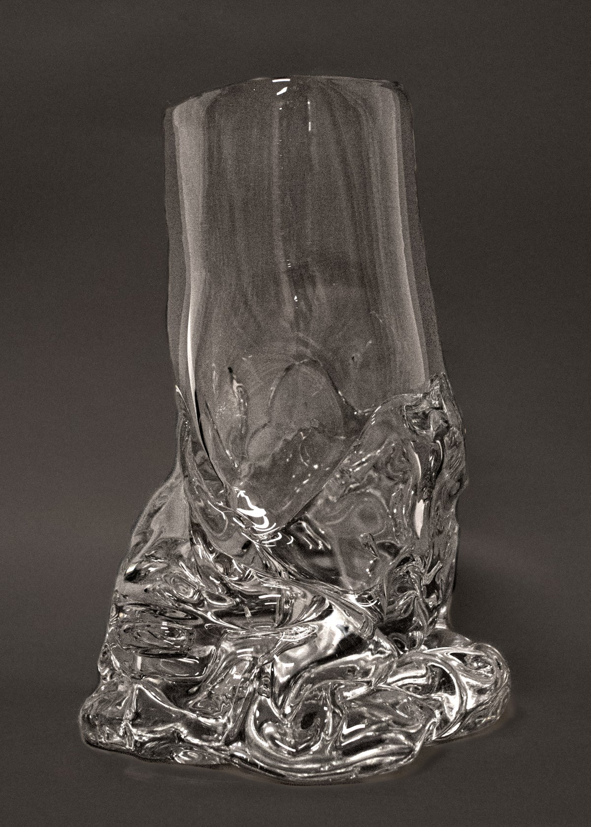 Organically Shaped Glass Vase — detail view