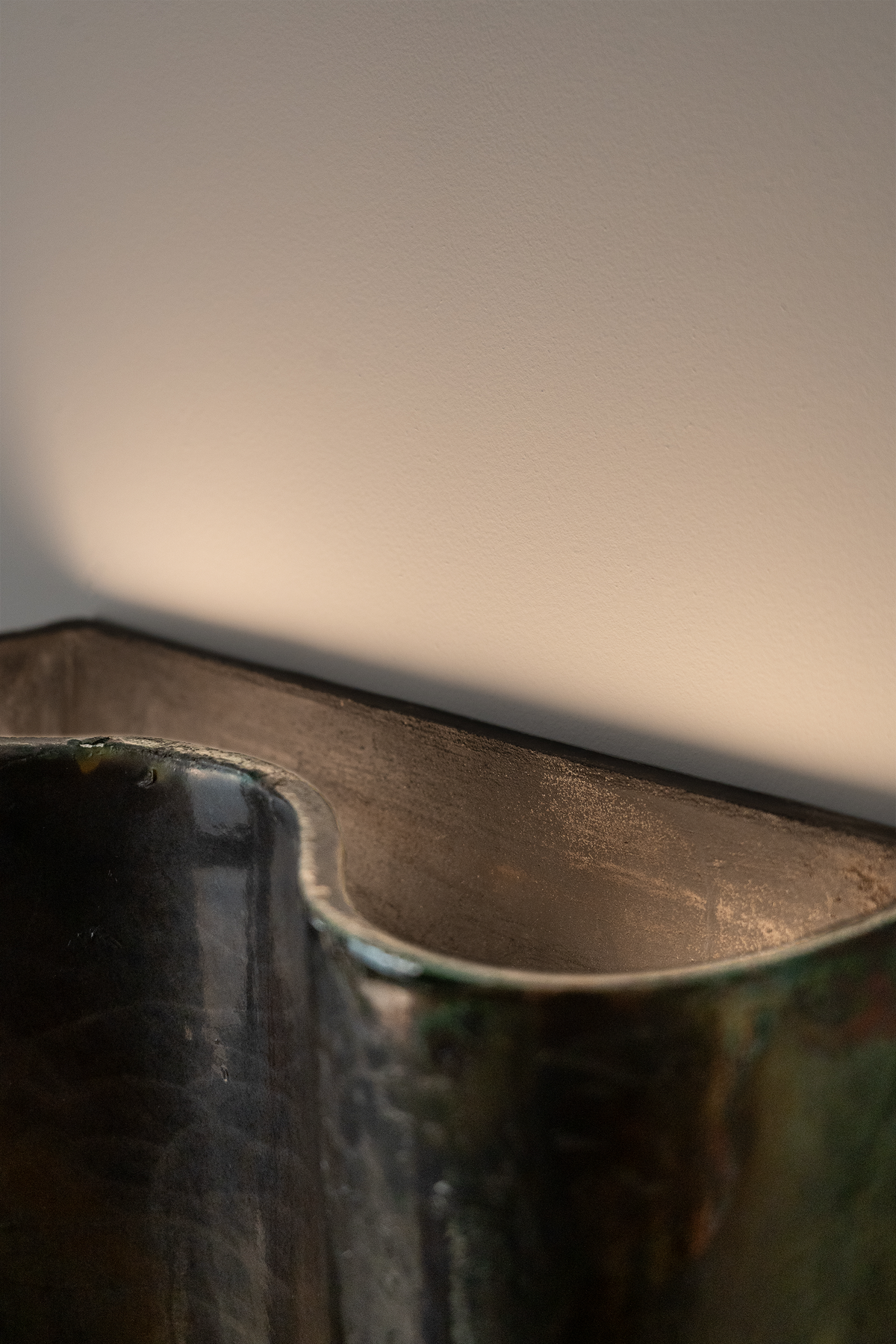 Onda Raku Copper Wall Sconce — side angle