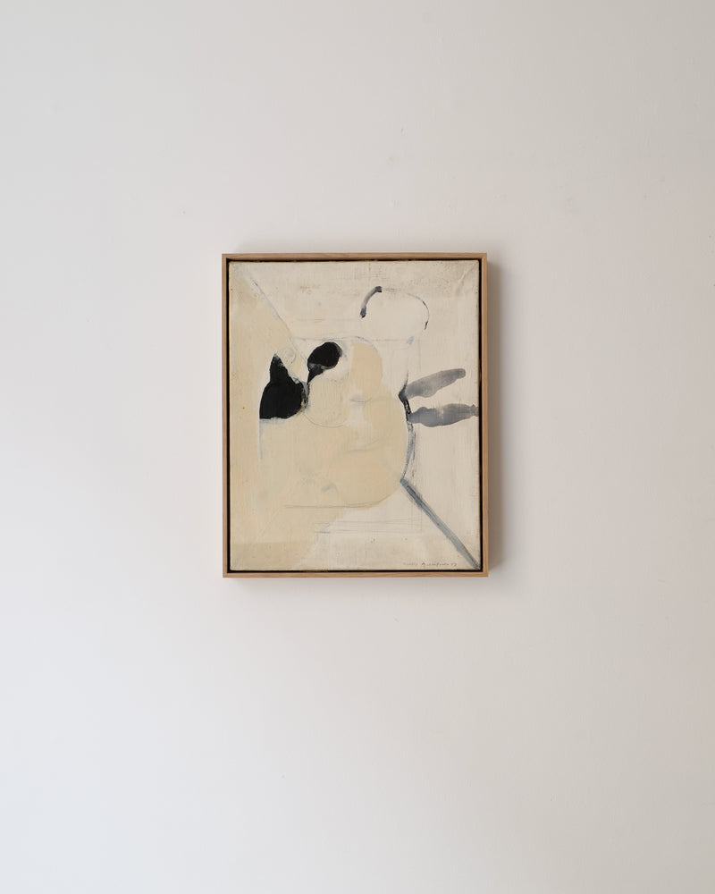 Bertil Berntsson Abstract Composition Painting 1957 by Collection apart | The Oblist — neutral tones, modern design