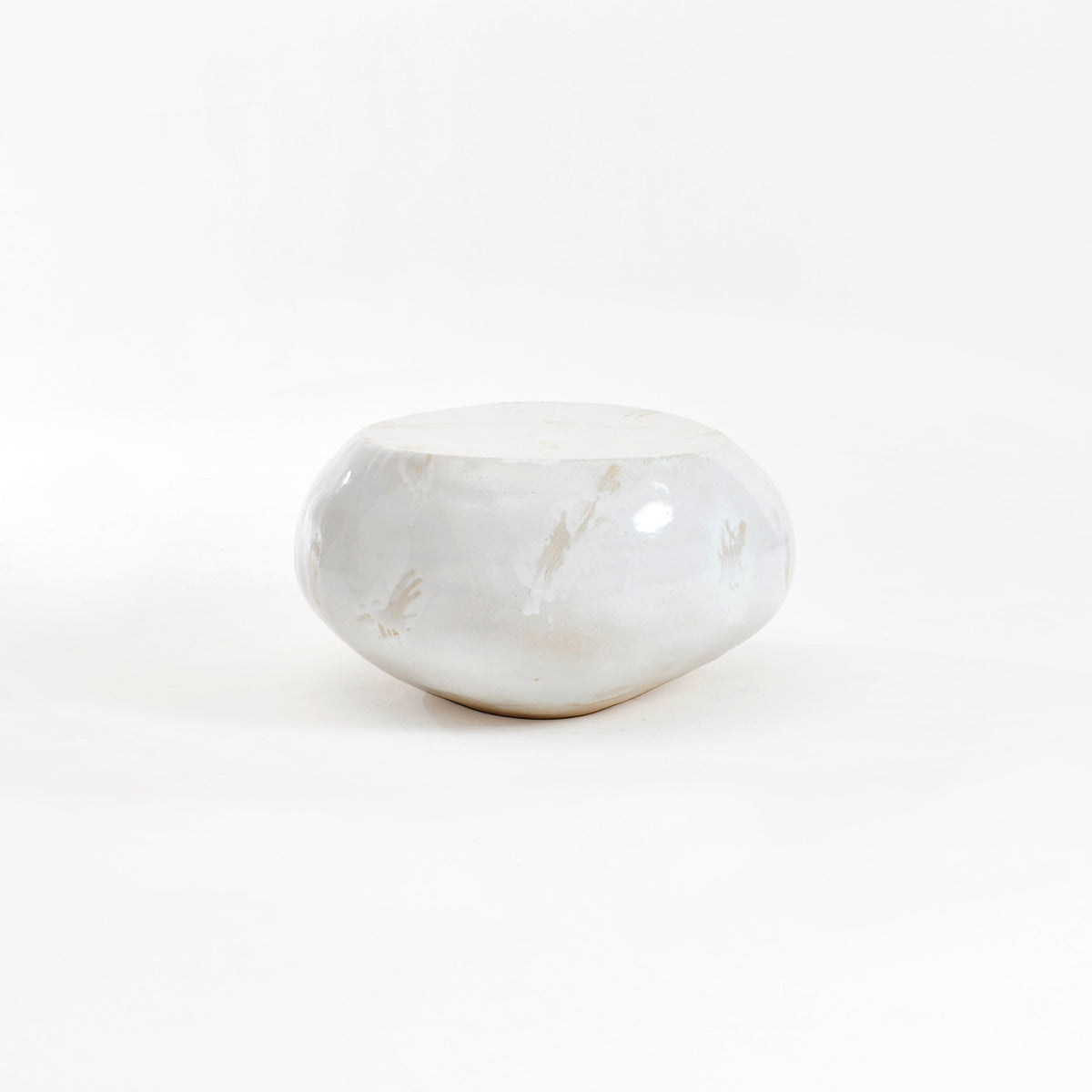 Ceramic Coffee Table in Cream — close-up