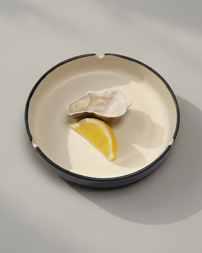 PLAISIR SOLITAIRE ceramic ashtray by Villa Arev | The Oblist — handmade ceramic, neutral color