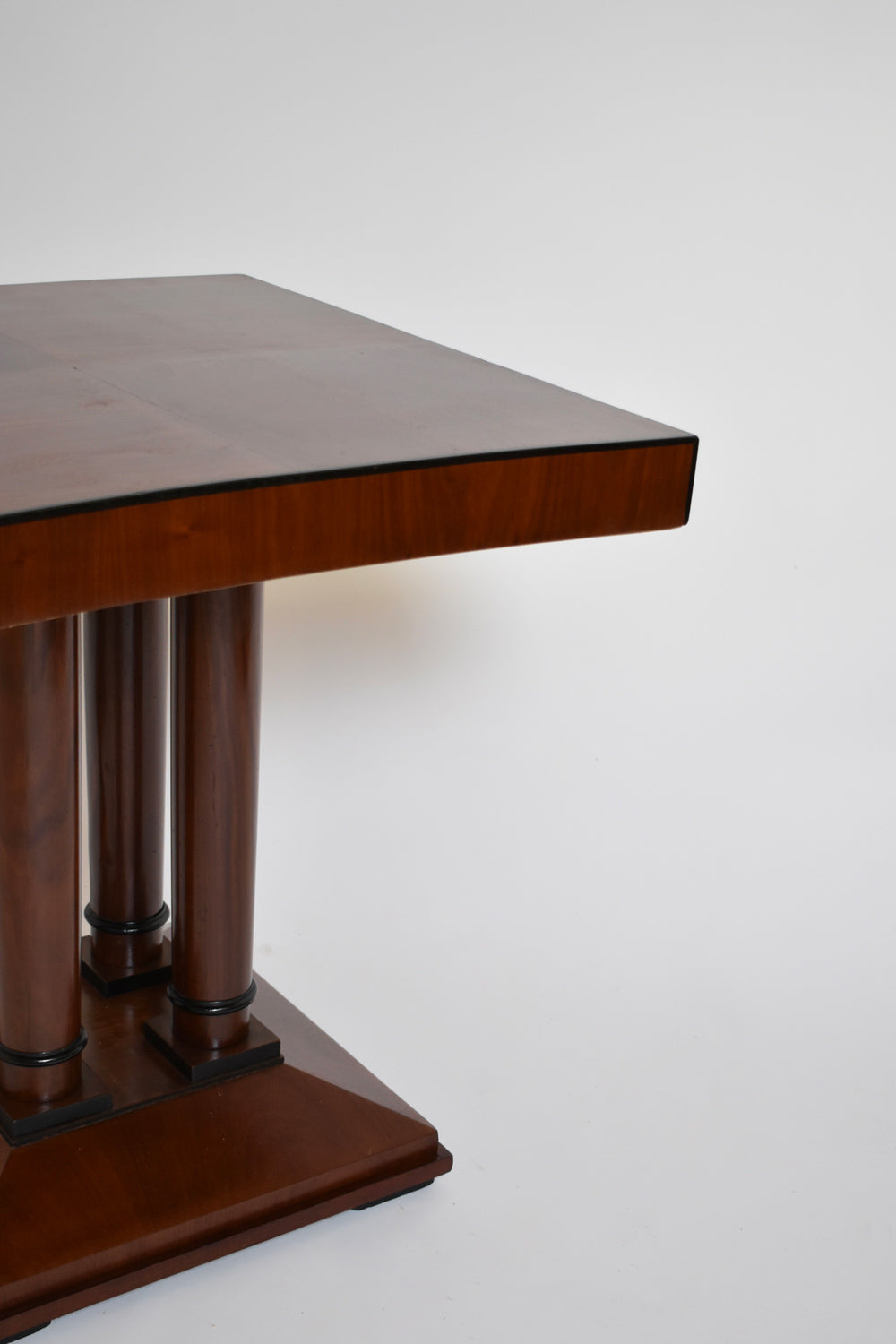 Viennese Secession Side Table, 1910s — angled view highlighting rich wood finish