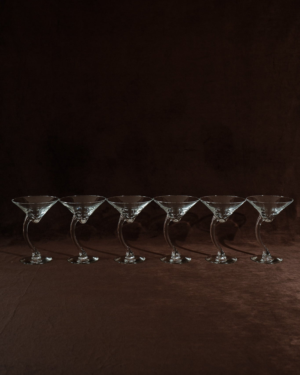 Set of 6 Curved Stem Cocktail Glasses by Truffe Studio | The Oblist