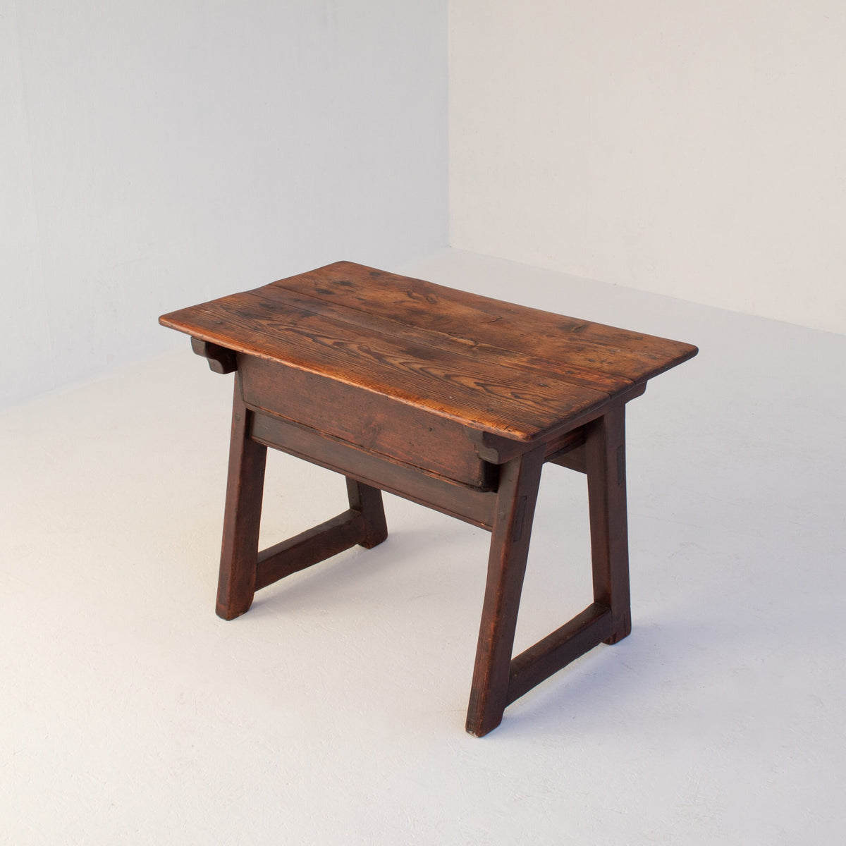 Primitive Solid Wood Side Table — detail view
