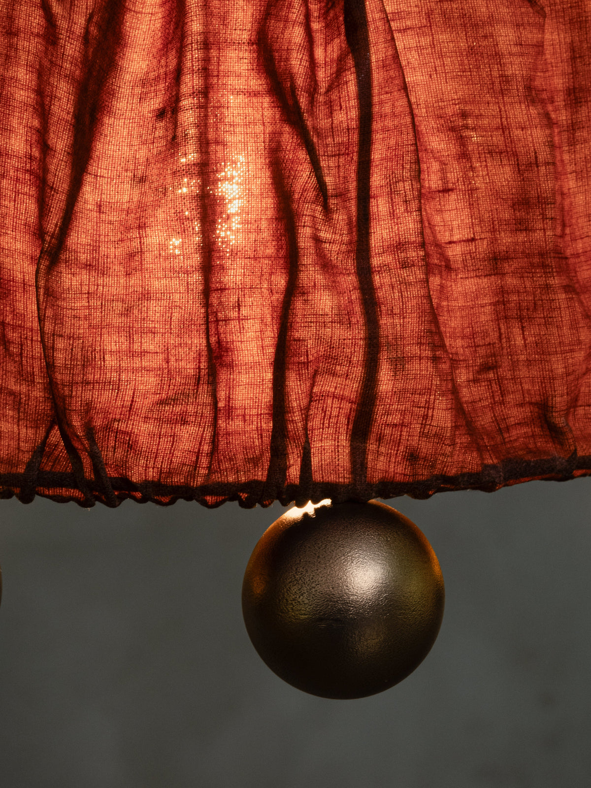 ALTER Pendant Light | Brass Beeswax Linen Ceriops — close-up of linen shade and brass detail