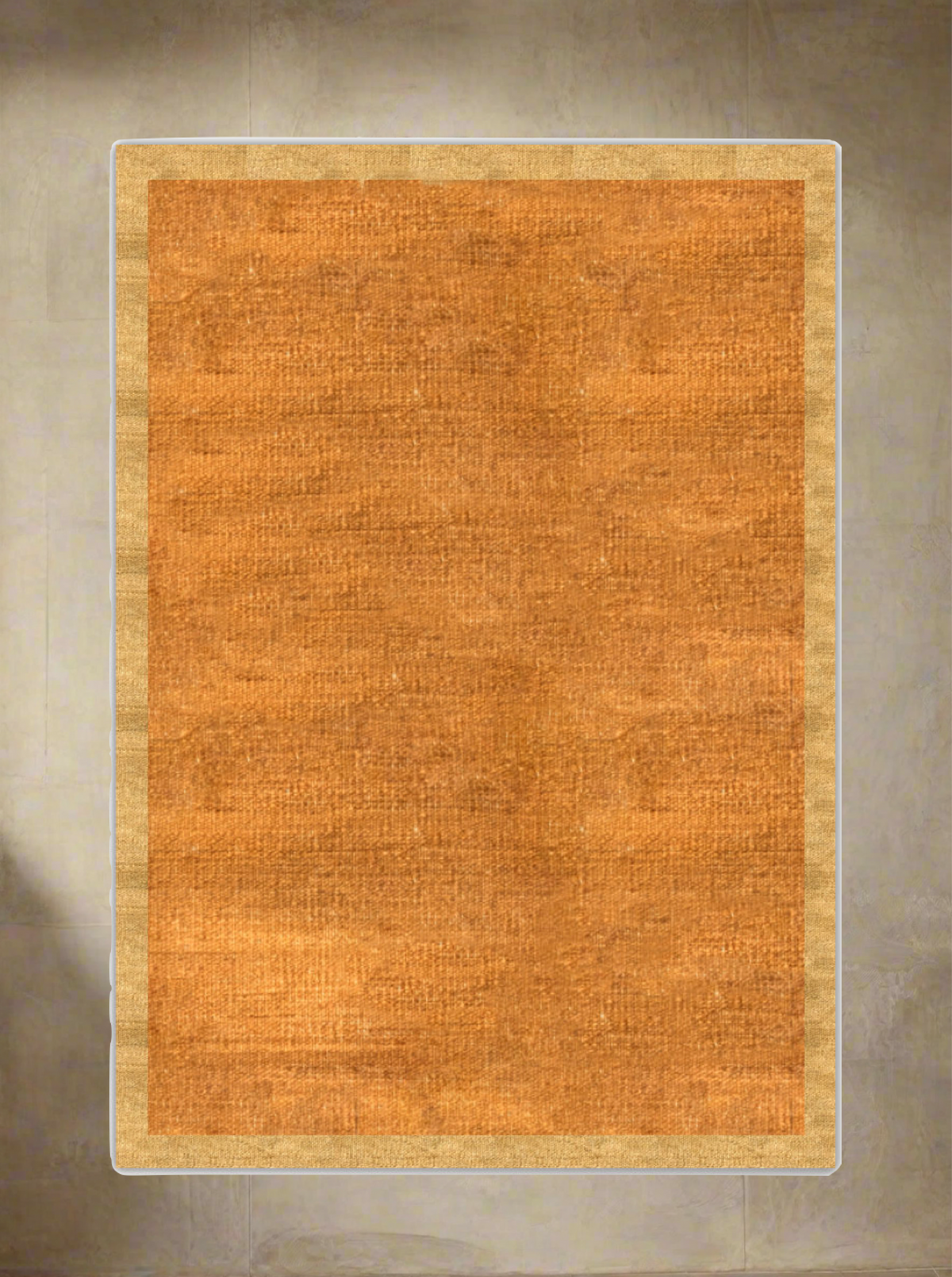 Contrast Border Kilim - Handwoven Rug — side angle on neutral floor setting