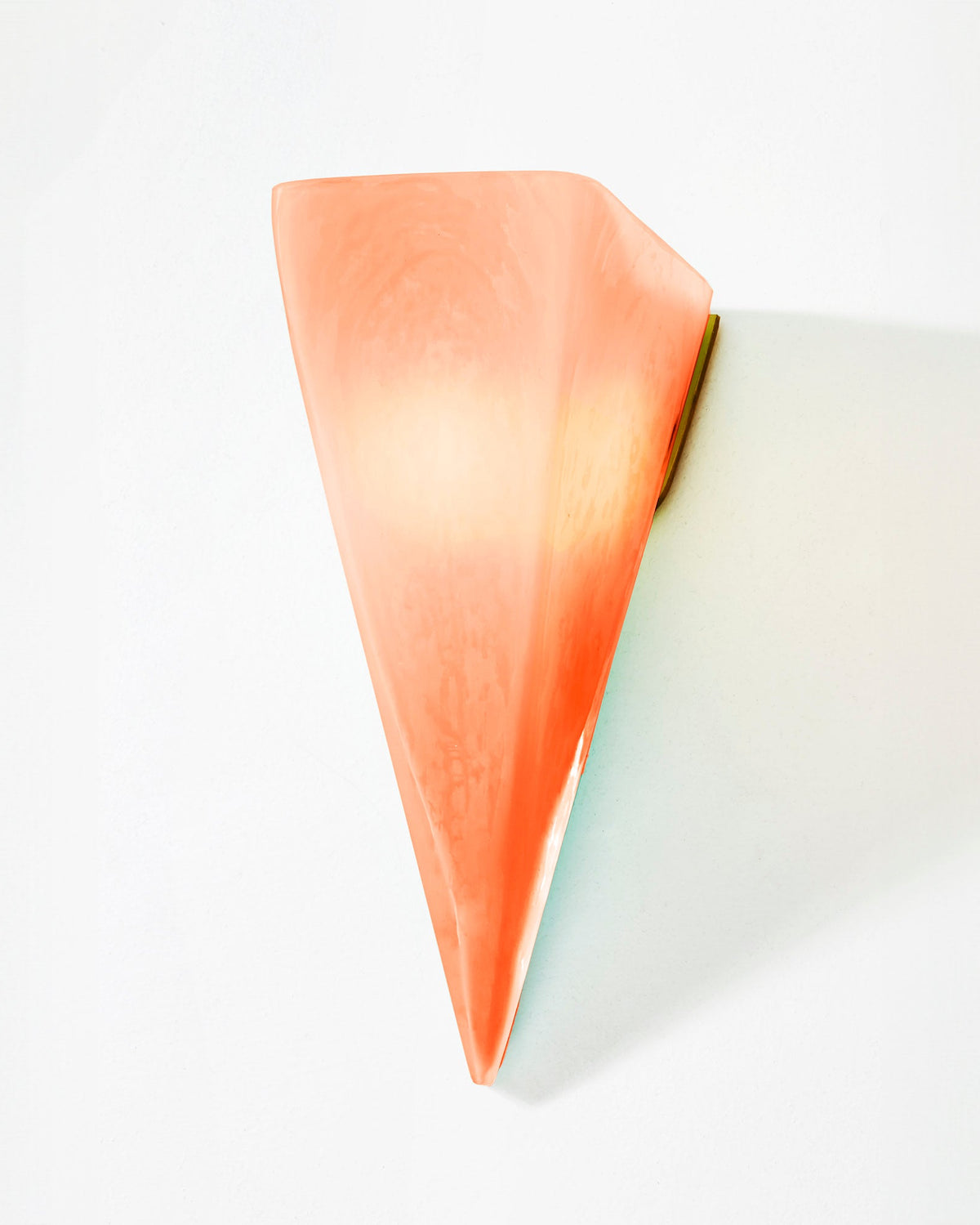 AnNur blown glass floor lamp detail showing coral gradient texture