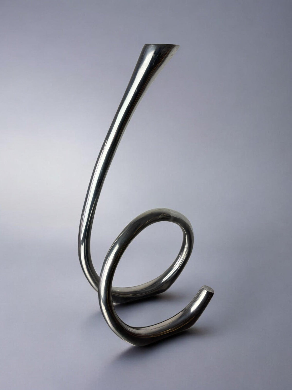 XL Biomorphic candleholder, solid aluminum, Spain, 1970 by Malamar Studio | The Oblist