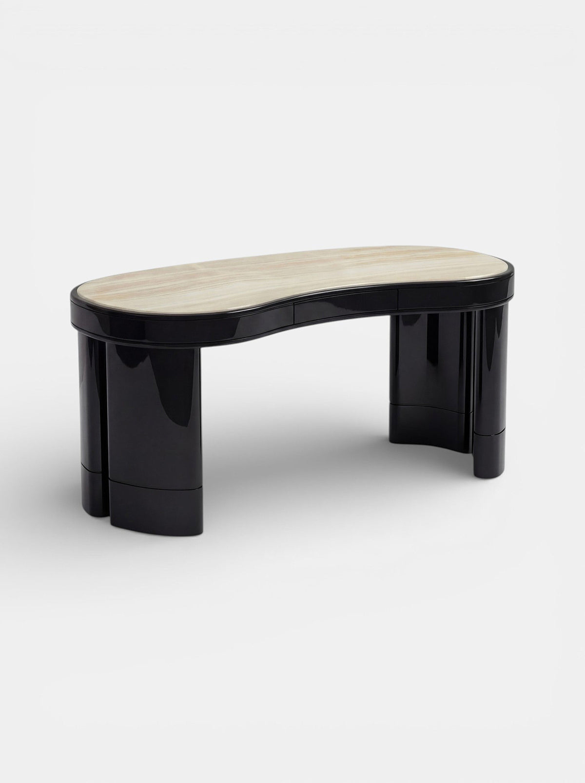 Nicola Black And Ivory Onyx Desk — side angle