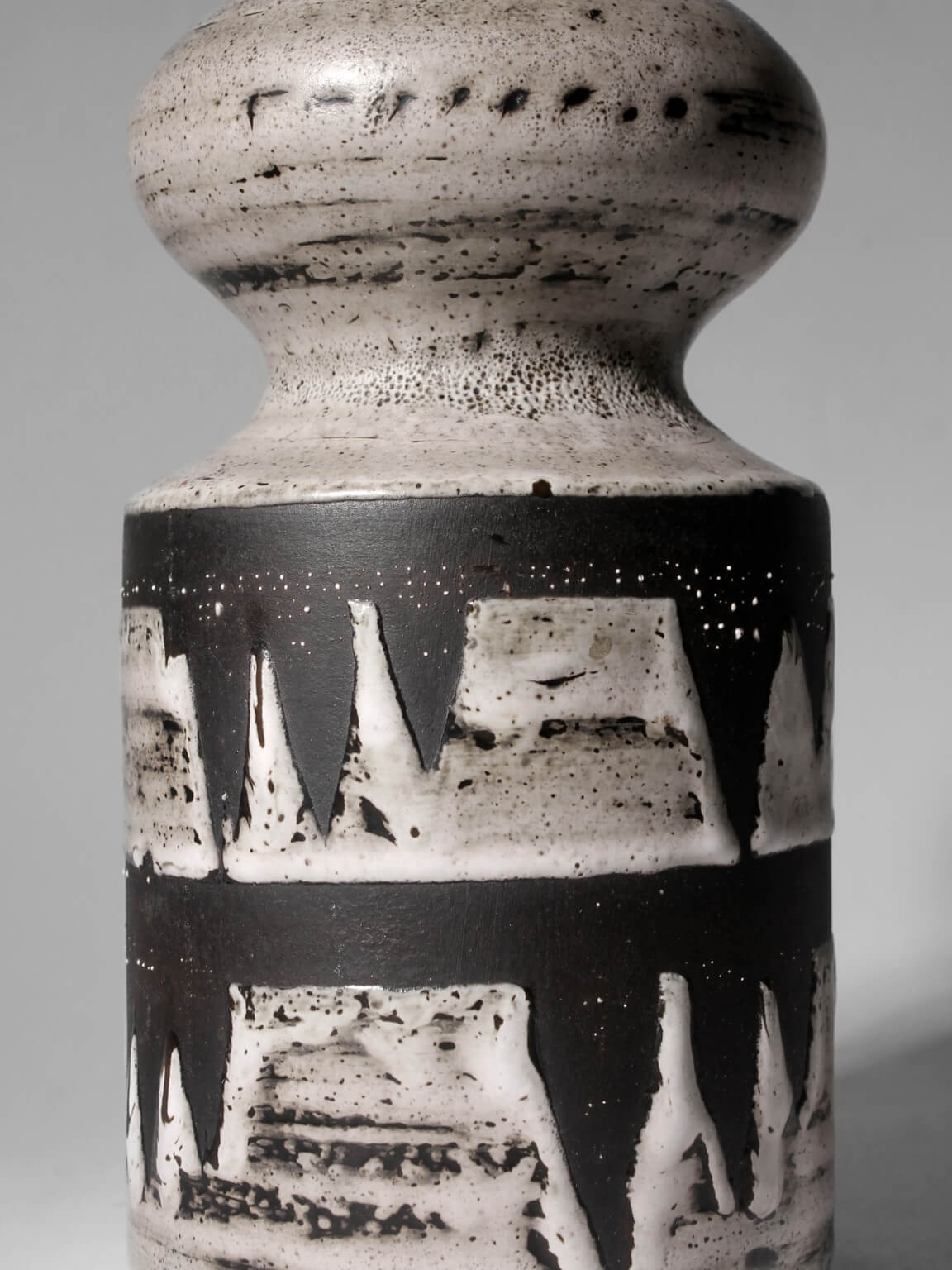 Monochromatic Lava Ceramic Vase, 1960, Germany — close-up