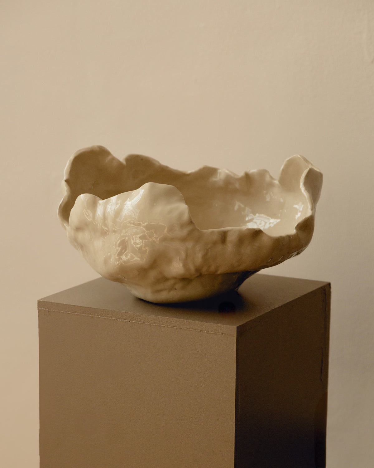 Contemporary Bowl in Glazed Ceramic - The Modica Collection by Passé The Store | The Oblist — handcrafted cream ceramic