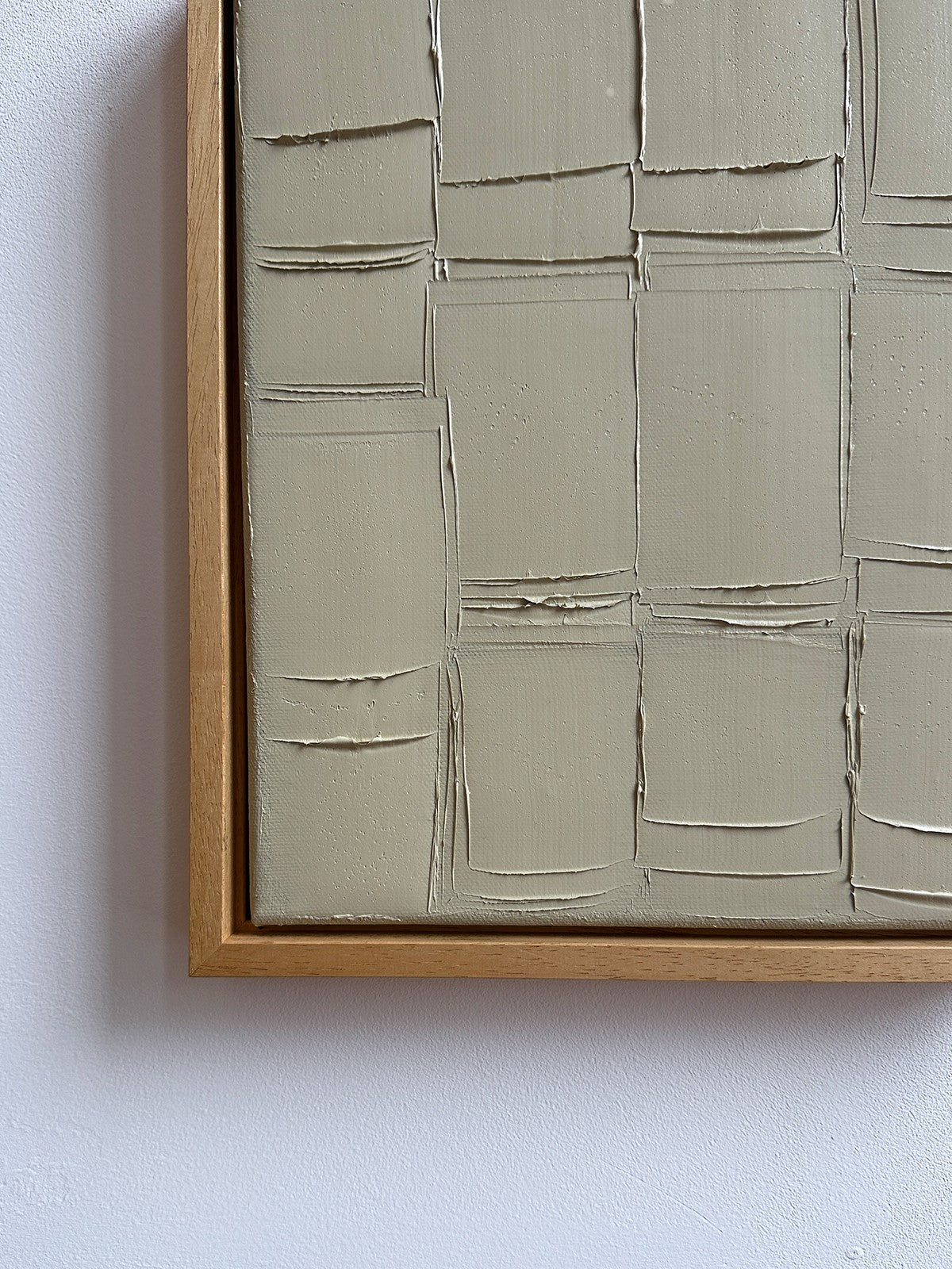 Buff Titanium - Terrace' Painting — side angle showing textured beige surface