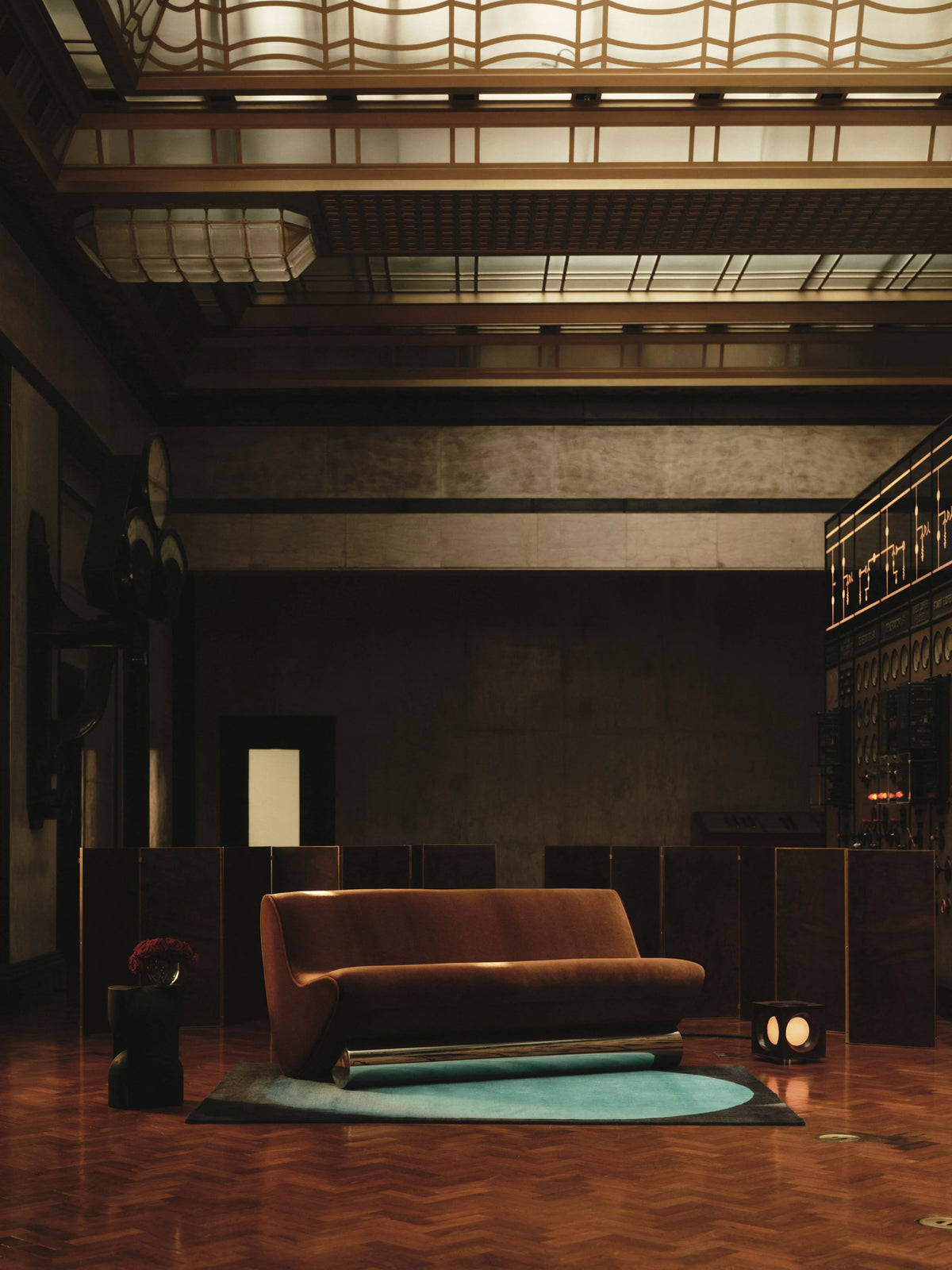 Contemporary Sofa in Tobacco Velvet and Chrome - Vanguard by Studio Brocky — close-up